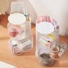 Makeup Brush Holder With Lid Clear Rotating Cosmetic Tool Organizer For Vanity
