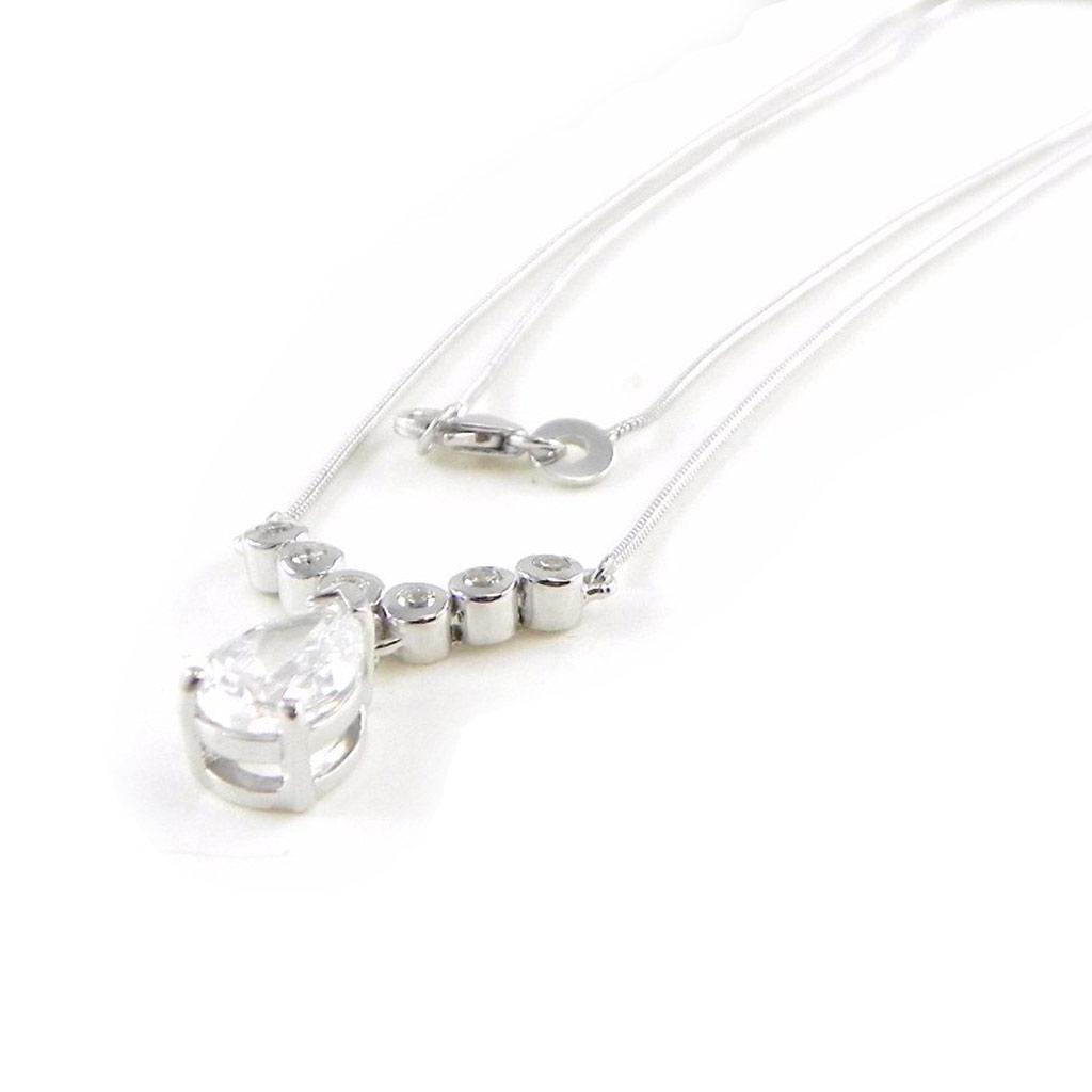 Les Trésors De Lily [H6281] - Silver Necklace 'Câlin' Silver White (rhodium-plated) - 7x10 Mm