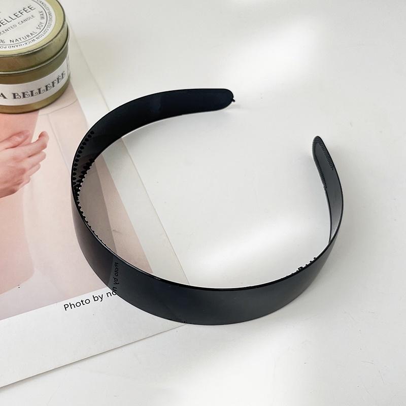 Black Series Headband Korean Style Practical Simple Face Wash Non-Slip Toothed Pressure Hair Hair Band Plastic Hair Accessories