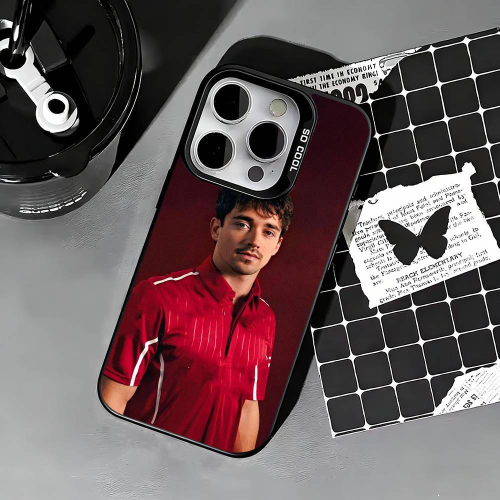 Charles Leclerc-Racing car Phone Case For iPhone 17,16,15,14,13,12,11 Plus,Pro Max,XS,Colored silver phone case