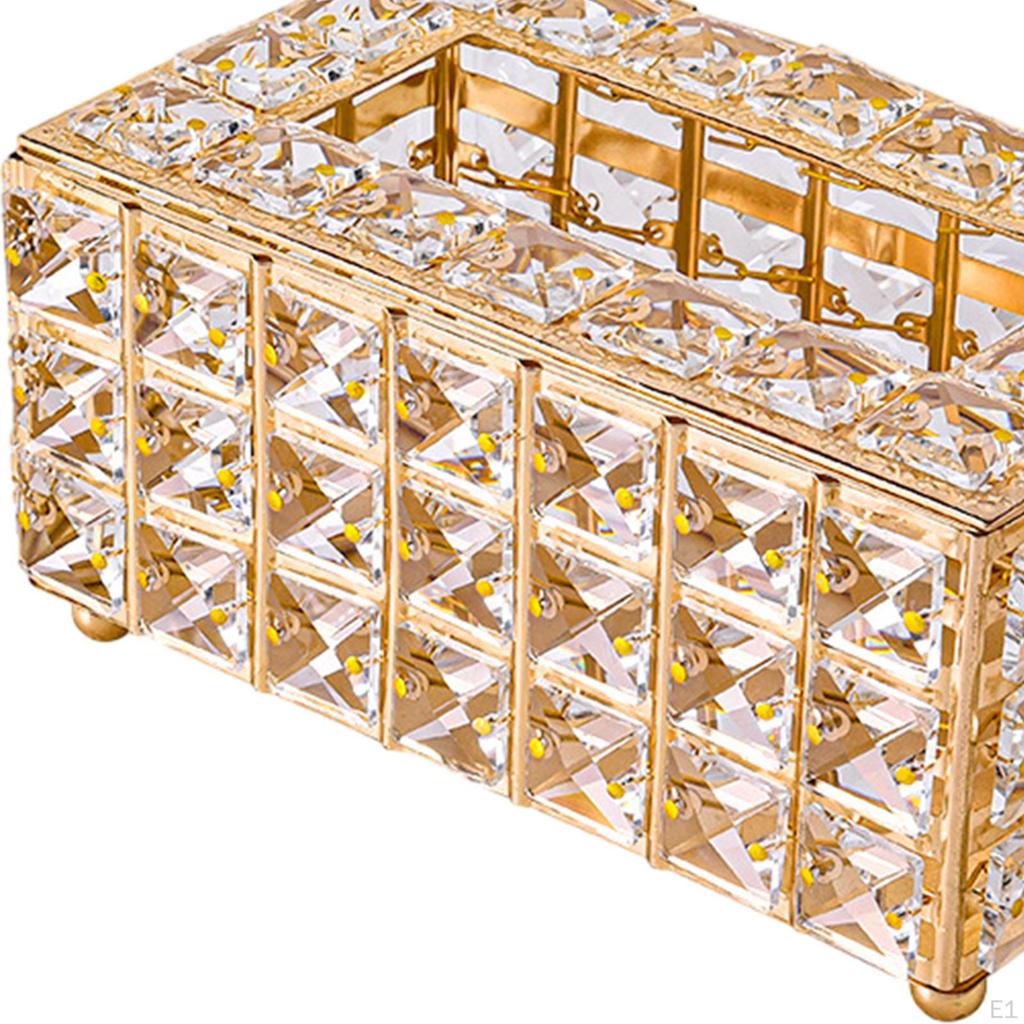 Desk Tissue Holder Box Cover Metal Decorative Luxury Napkin Case for Night