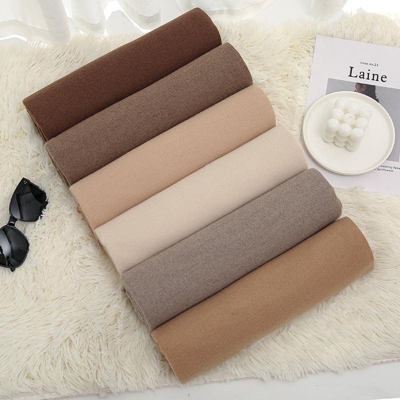 New solid color Maillard autumn and winter scarf versatile imitation cashmere scarf women's high-end warm scarf shawl