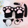 5Pcs/Set Cat Cosplay Costume Cat Tail Ears Collar Paws Gloves Set Cute