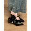 Zapatos individuales de punta con temperamento para mujer 2025 nueva primavera y otoño hebilla de una palabra boca poco profunda Mary Jane zapatos de piel pequeños