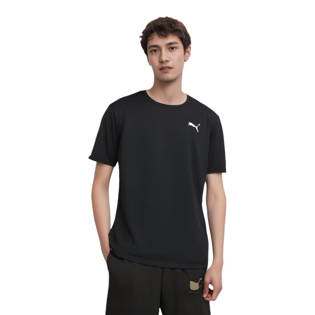 PUMA T Shirts Men's Black Crew Neck Moderate Straight Fit 525456-01