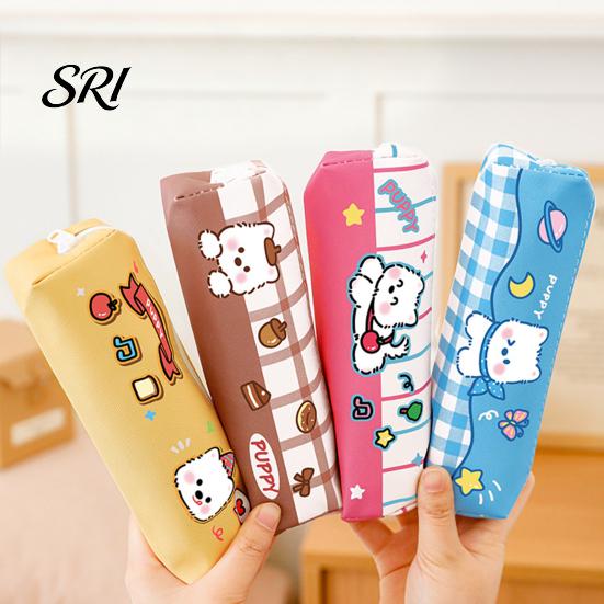 Cute Animal Pencil Pouch Puppy Case Large Capacity Cartoon Healing Pattern Students Stationery Bag for Pens Markers Back-to-School Gift Ruler