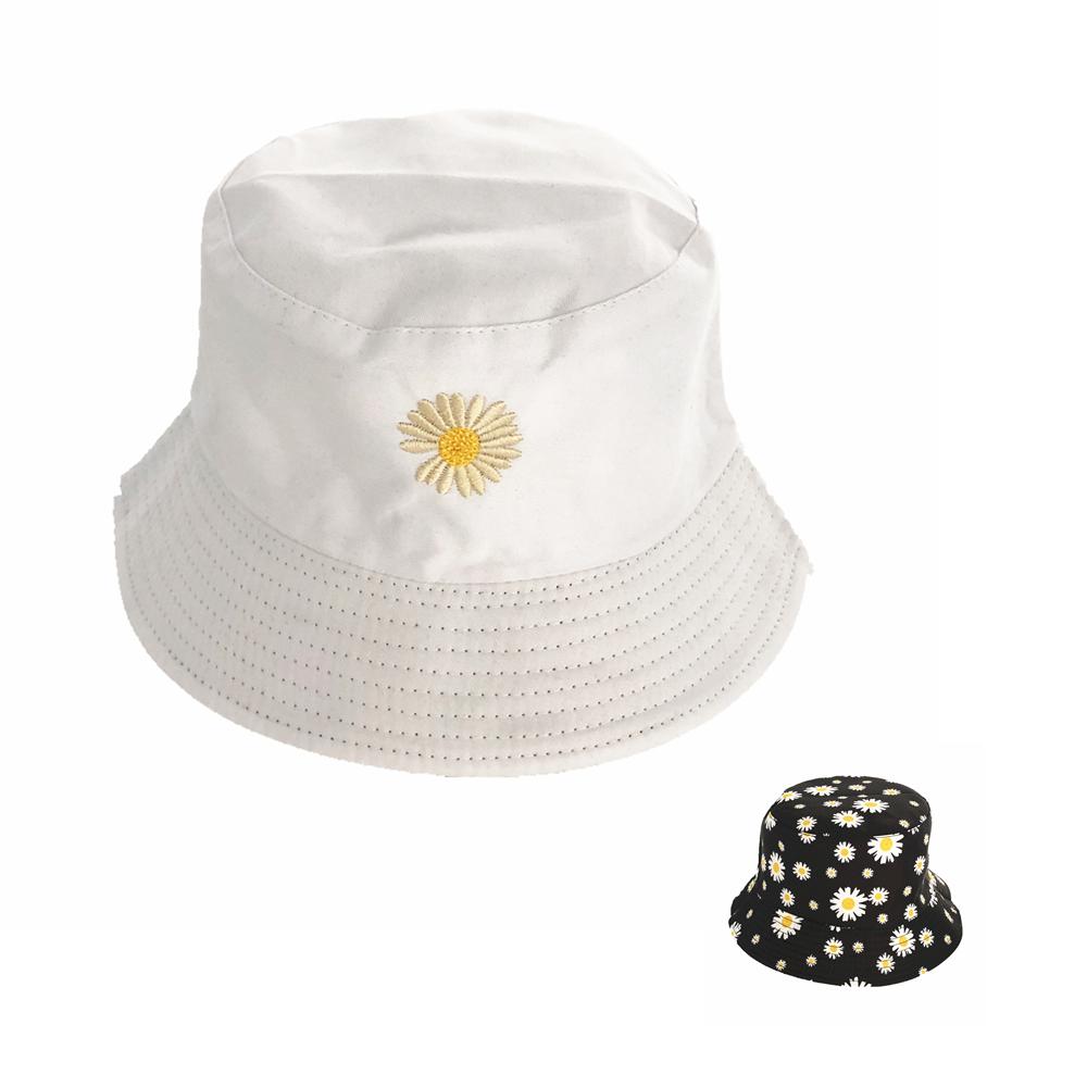 Double Sided Bucket Hats for Men Women Sunscreen Sun Cap Little Daisies Spring Fisherman Hat