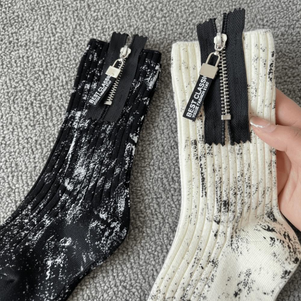 Calzini con Zip Metallica Industria Pesante Schizzi di Vernice Colore Inchiostro Calzini a Metà Polpaccio Per Uomo Donna
