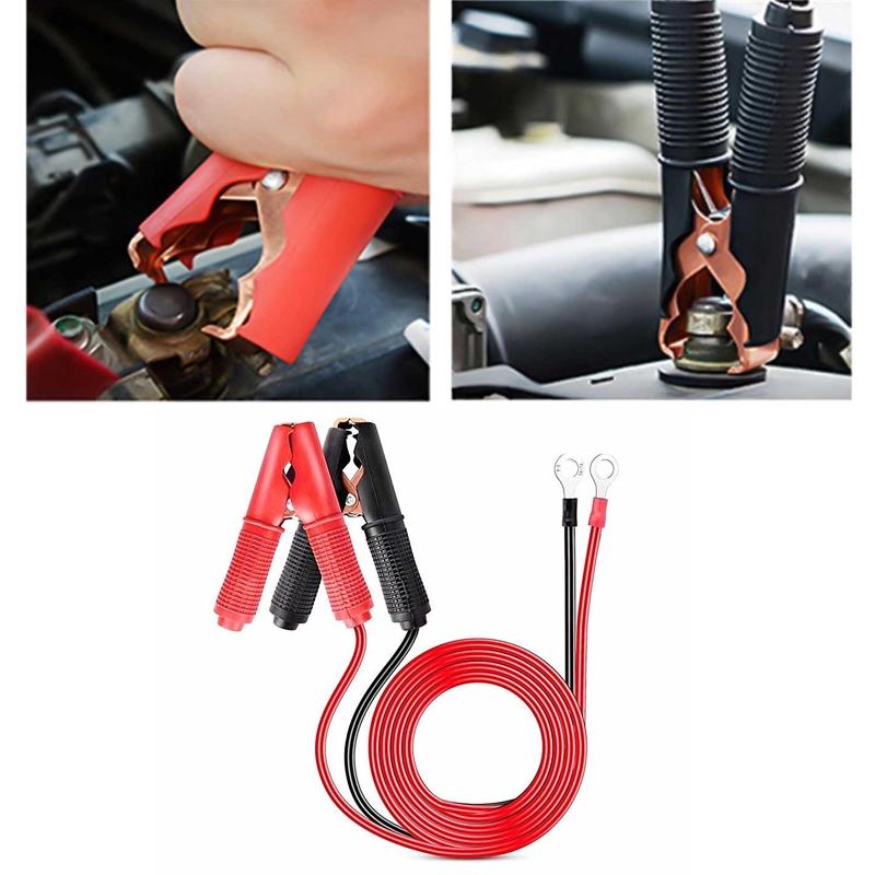 Auto Car Patch Cord Cigarette-Lighter Socket Battery Alligator for Crocodile Clips Connector Clamp-on Extension Charge C