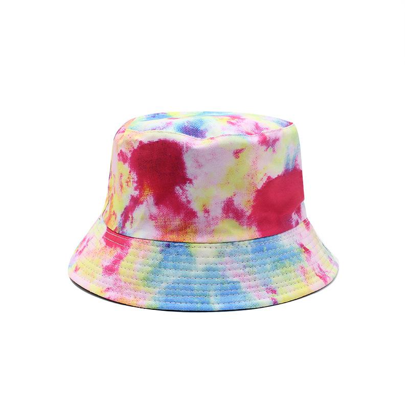 Tie-Dye Bucket Hat Women'S Double-Sided Basin Hat Autumn Street Graffiti 3D Printing Sun Hat