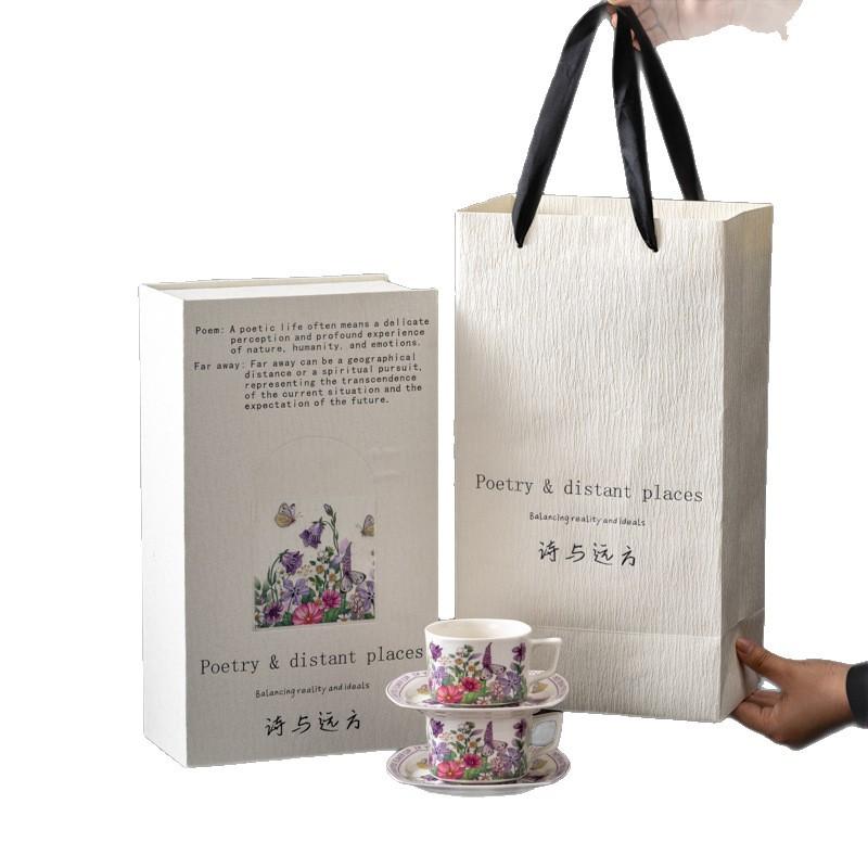 Ceramic Cup and Plate Afternoon Tea Coffee Cup Set Cup and Plate Gift Box for Giving As A Present