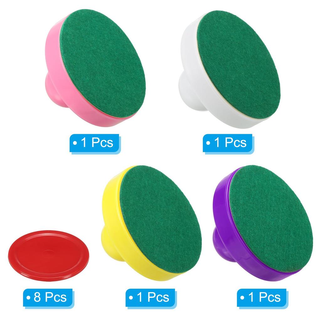 PATIKIL 96mm Air Hockey Pushers and Air Hockey Pucks Handle Pad Replacement Accessories for Game Tables Padded 8 (4 Pushers, Pucks)