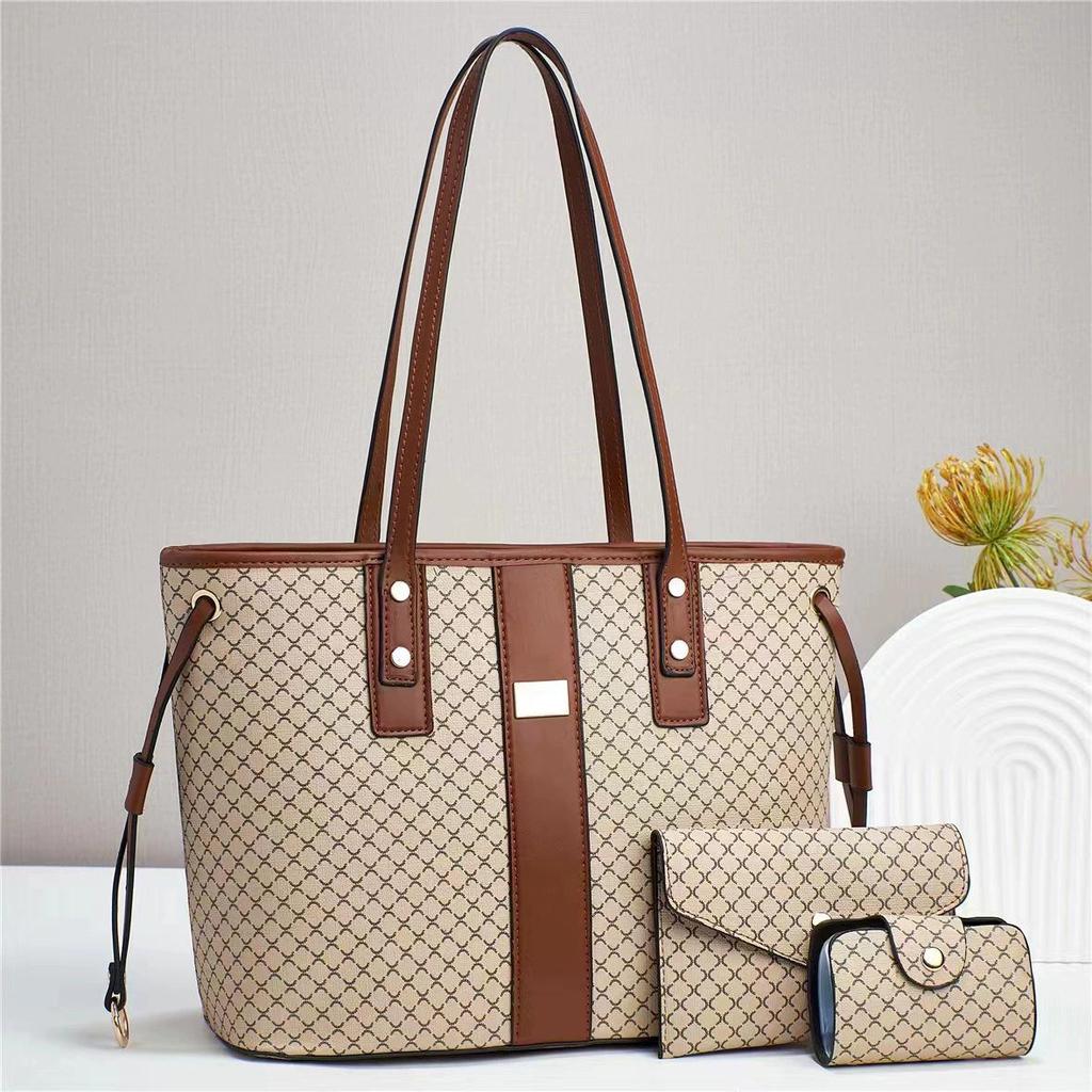 3 Piece Set Luxury Brand Designer Women's Handbag Large Capacity Commuting Tote Bag Classic Retro Shoulder Bag