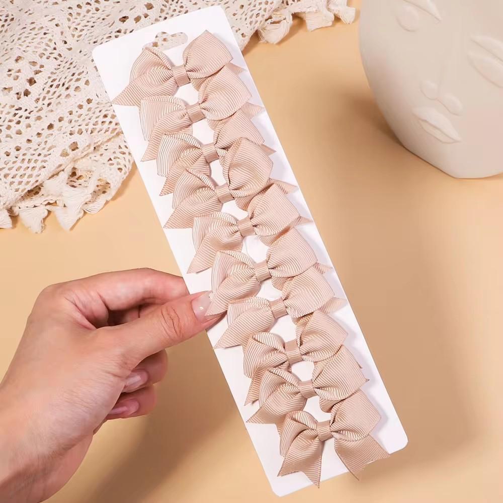 

10Pcs/lot Kids Solid Color Ribbon Baby Bows Hair Clips for Baby Girls Handmade Bowknot Hairpin MiNi Barrettes Hair Accessories