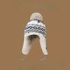 Women Knitted Bobble Hat Furry Inner Ear Flaps with Pompom Ball Winter Outdoor