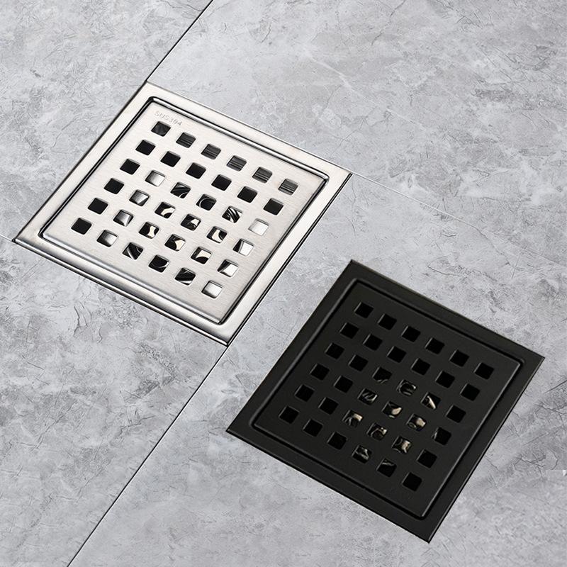 Stainless steel Floor Drains Tile Invisible Embedded Grid Shower Deodorant Floor Drain Kitchen Bathroom Hardware Fittings