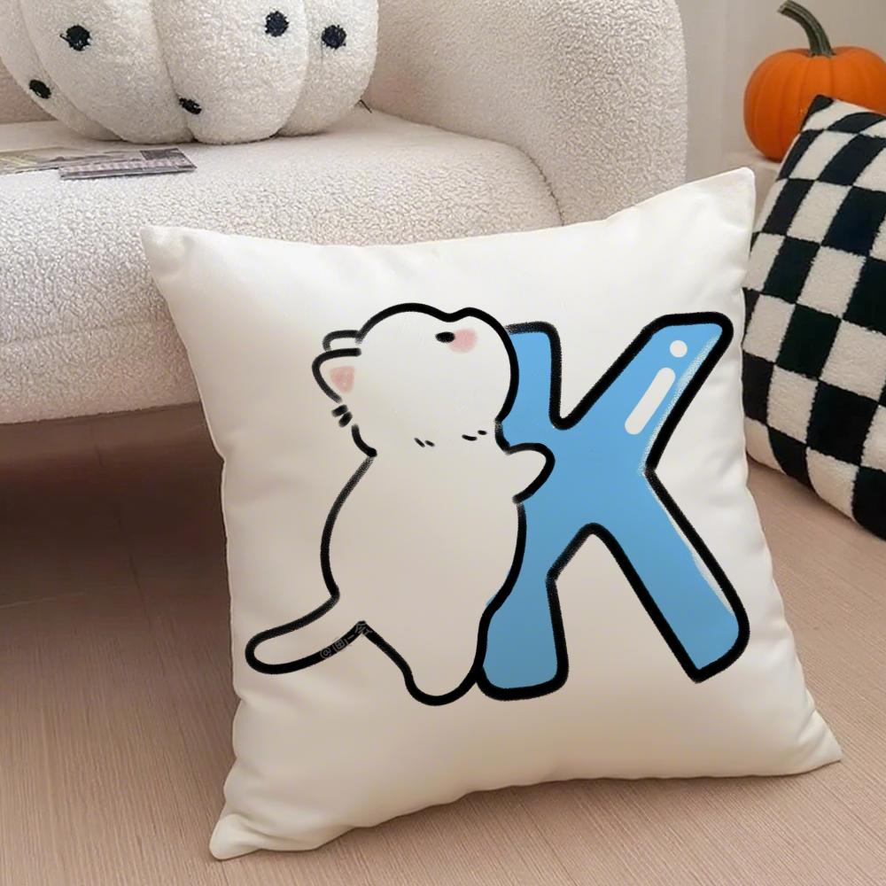 Süßer Custom Art Katze Personalisierter Kissenbezug Überwurf Kissenbezug Verdeckter Knopf Strapazierfähiges Polyester Stuhlkissen