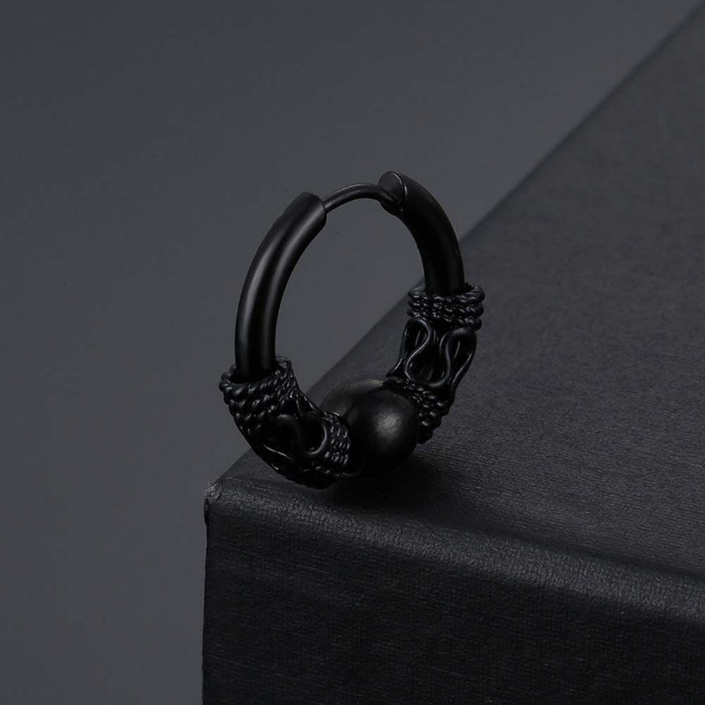 Dragon Hollow Out Pendent Cross Stud Earrings Men Hoop Earrings Ear Jewelry Korean Dangle Earrings