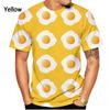 Fashion 3D Printing Fried Eggs Graphic T-Shirts Short Sleeves Round Neck Plus Size Streetwear Men's T-shirts