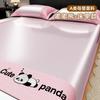 Cooling Ice Silk Mattress Cover Set with 2 Pillowcases, Breathable Summer Bed Sheet for Home Dorm, Soft Air-Conditioned Bed Mat