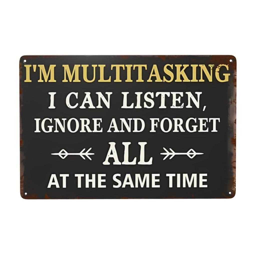 1pc Vintage Metal Sign, Relax We Are All Crazy It Isn't A Competition Metal Sign Wall Decor for Home Bar Coffee Office 12x8 Inch