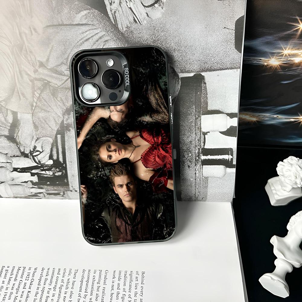 Custodia per Telefono The Vampire Diaries Colore Argento Opaco Per IPhone 16 17 15 14 13 12 11 Pro Max Plus XS X Antiurto Cover Rigida