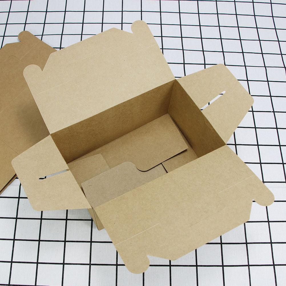 25 Pcs Fried Chicken Box Food Takeaway Boxes Packaging Burger Packing Cases Easy to Seal Kraft Paper Creative Design