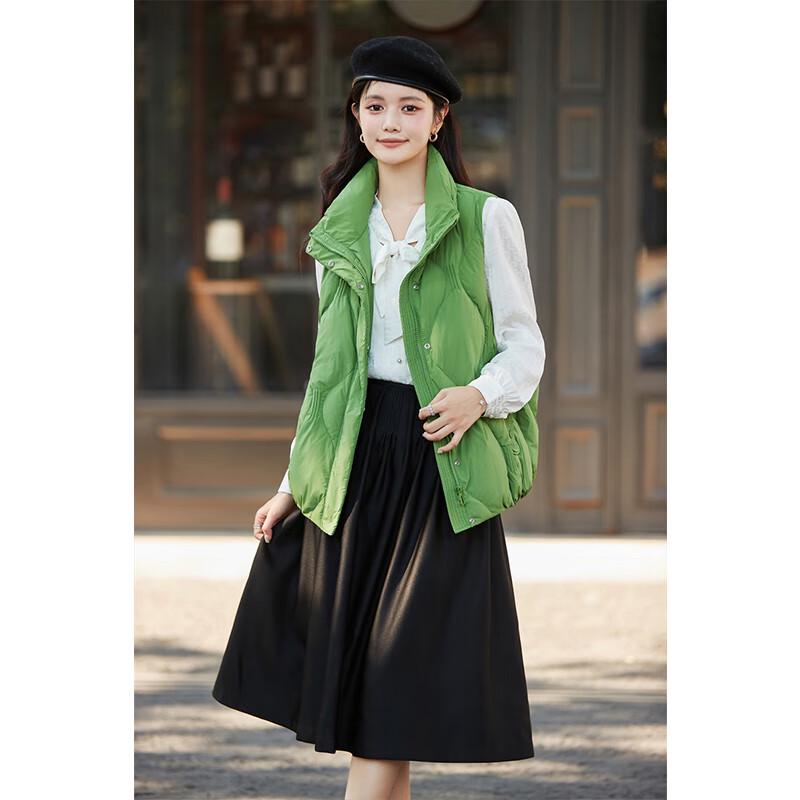 Fengxun Women's Casual Stand Collar Down Vest