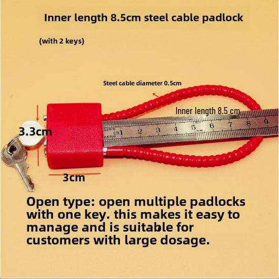 Extended Wire Rope Padlock for Cabinets – Anti-Theft Long Beam Lock