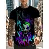 Sommer 2025 neues 3D-Clownmuster bedrucktes lässiges modisches weiches bequemes und leichtes Herren-T-Shirt
