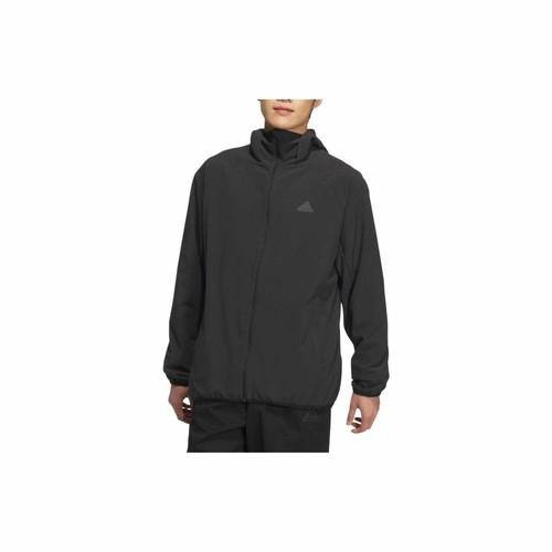 Adidas Zip-up Hooded Breathable Comfortable Jacket, Unisex, Black
