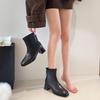 Martin boots small single boots square head and bare boots thick heel thin British 2025 short boots women's autumn and winter French new versatile