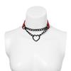 Necklace Chain Personality Twisted Chain Double Layer Faux Leather Sexy Gothic Punk Love Heart Pendant Collar Jewelry Accessory