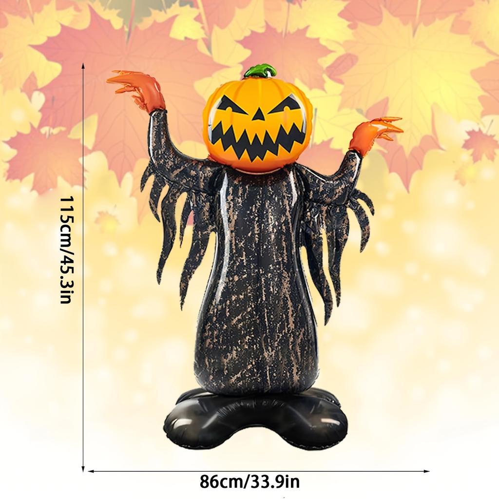 2Pcs Halloween Spooky Pumpkin Man Balloons for Halloween Party Decorations