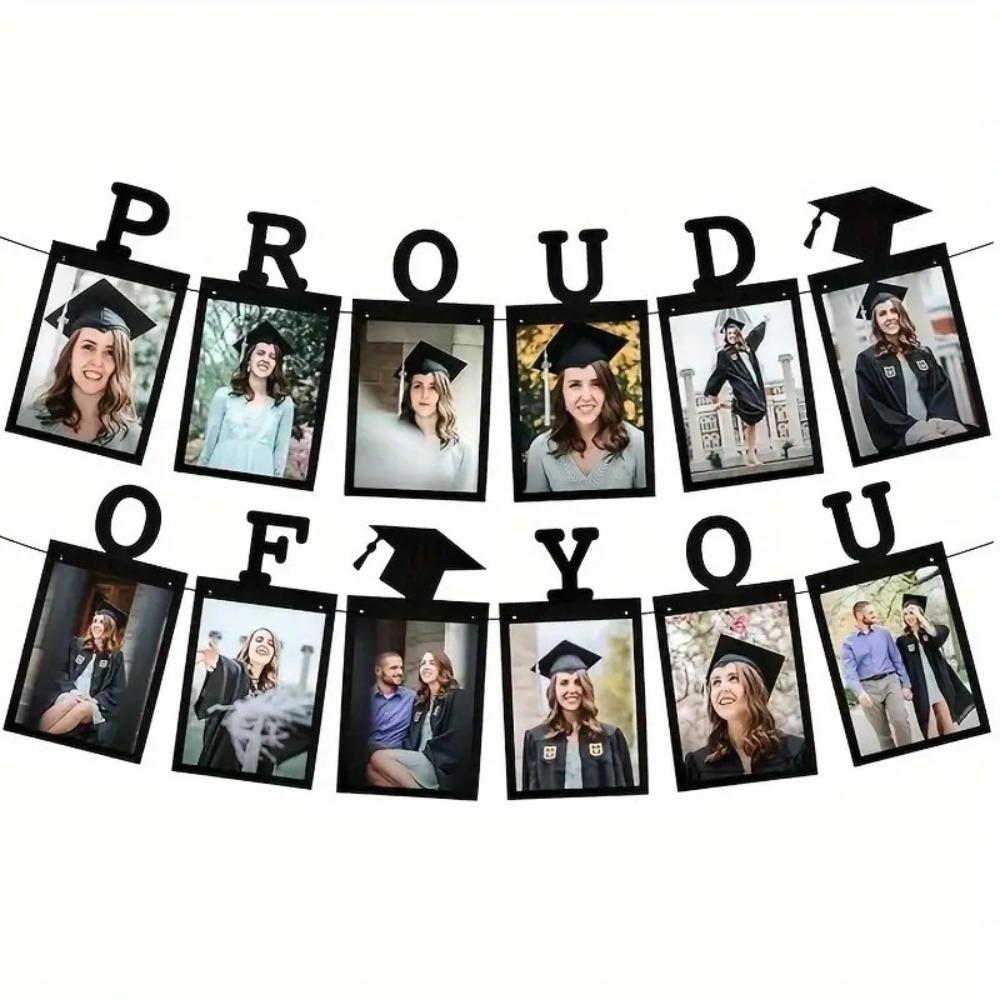Celebrate Graduation Photo Banner Proud of You Graduation Hanging Decor  Party Favors