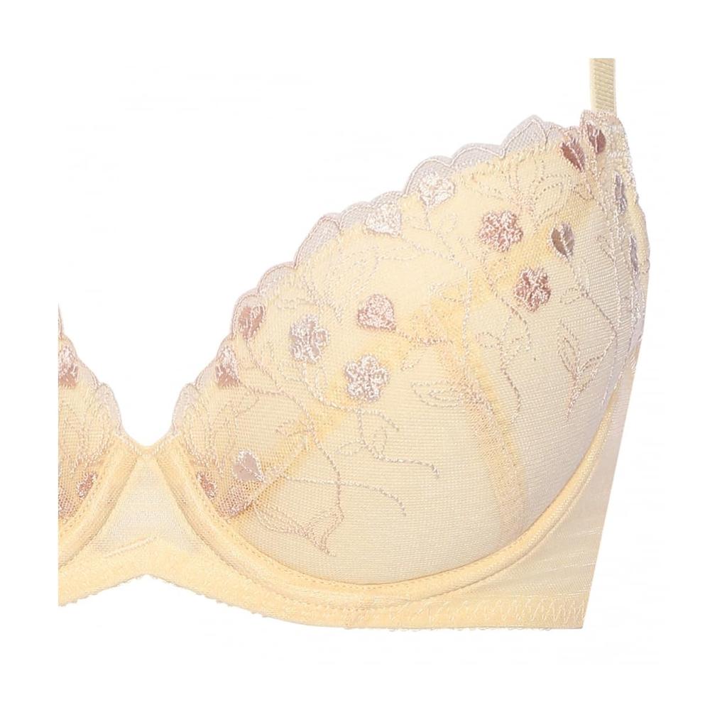 AMOSTYLE BY Triumph Entry Collection Cup Bra Panty Lively Florals M011 D70M Size 3/4 & Set, (Yellow),