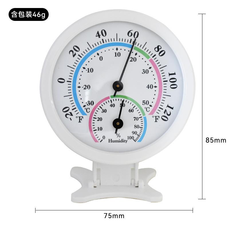 Mini Analog Hygrometer Thermometer Aluminum Alloy Case Plastic Base Lens