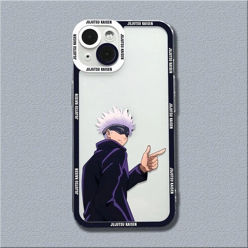 Anime Jujutsu Kaisen Phone Case For iPhone 16 15 14 13 12 11 Pro Max XS X XR SE 7 8 Plus Mini SE Shockproof Transparent Cover