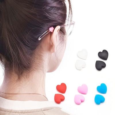 10 Pairs Lightweight Silicone Love Heart Shaped Glasses AntiSlip Covers Eyeglasses Ear Grips for Comfortable Wear