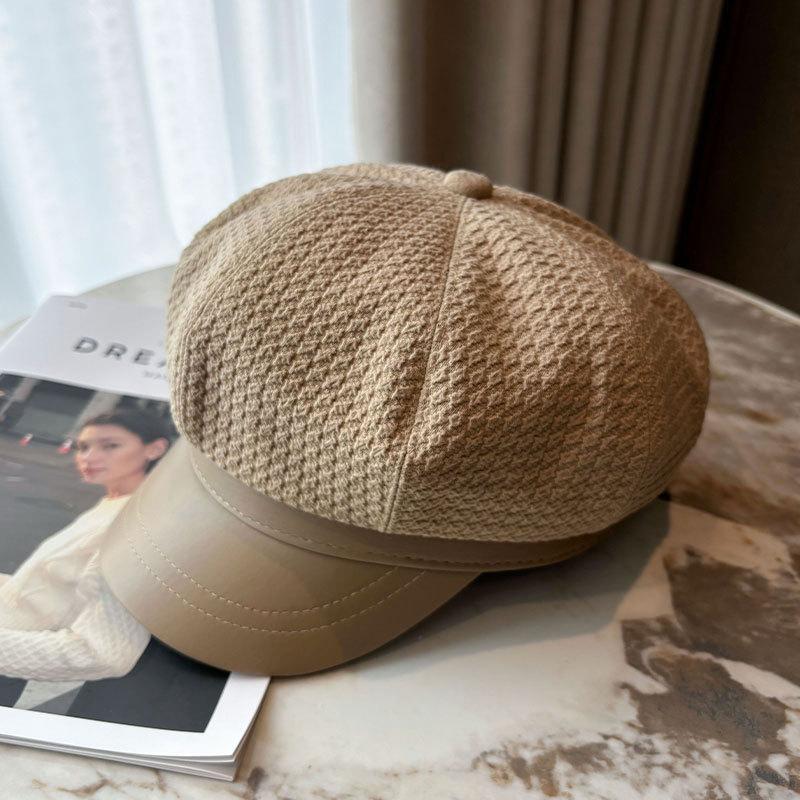 

Женская стильная шапка-берет, легкая вязаная шапка художника, кепка газетчика в стиле ретро в городском стиле для осени/весны, повседневная, подарок на Рождество Adjustable хаки