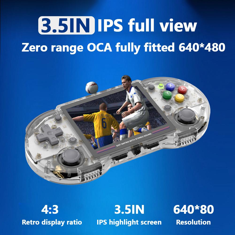 RG353PS Handheld Gaming Console 3.5-inch IPS Screen 5G WiFi and Linux System with 16G and 256G TF Card White