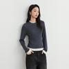 Elva' Island Women's Faux Two-Piece Color-Block Long-Sleeve Knit Sweater