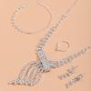 Exaggerated Wind Necklace Set Full Of Diamond Claw Chain Four-Piece Set Of Exquisite Jewelry Tassel