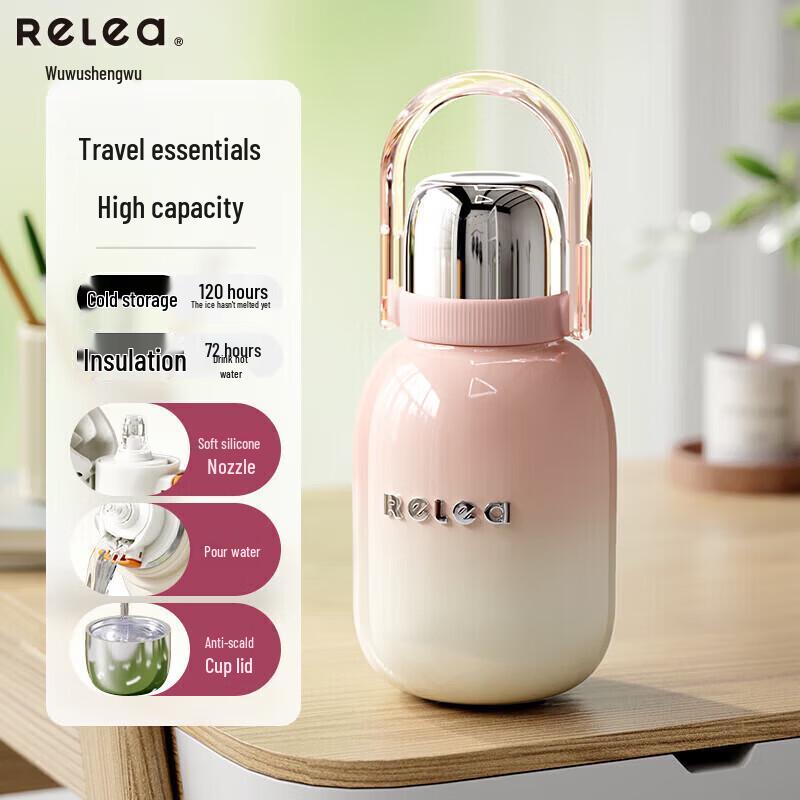 

RELEA Lihua Pink Dual-Drink Insulated Bottle 950ml