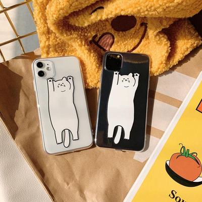 Custodia per telefono con motivo a gatto e cartoni animati per Apple 15/14/13/12/11/Pro/ProMax/XS Max/XR/XS/X.