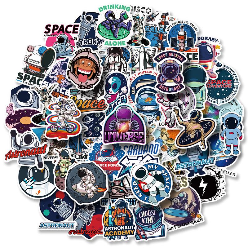 50 Space Planet Astronaut Stickers NASA Fantasy Space Astronaut Stickers Space Station