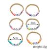 Bohemian style color beaded letter bracelet 6-piece European and American BFF good friend children's Zircon