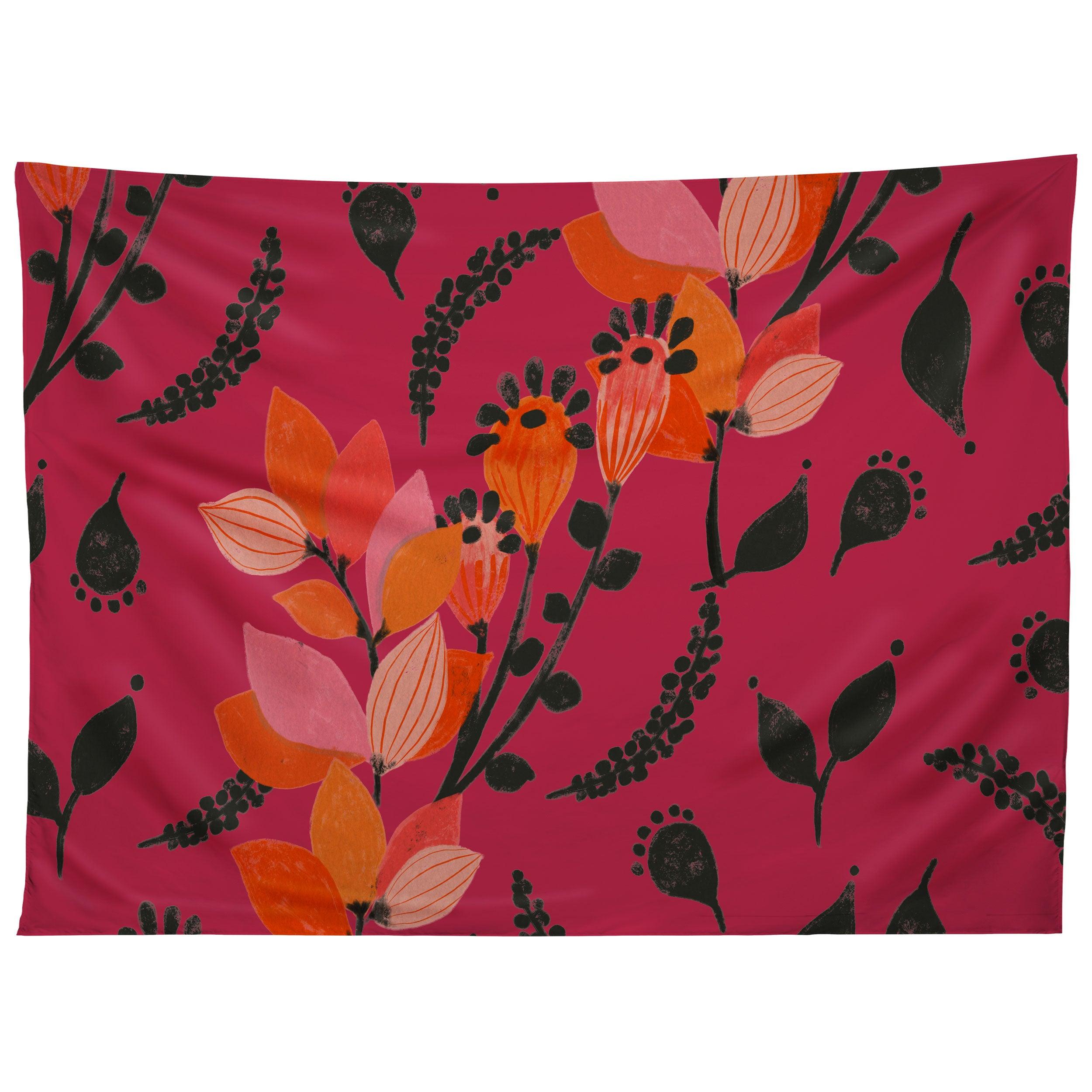 FLORAL MAGENTA VIBES 01 tapestry 75x100