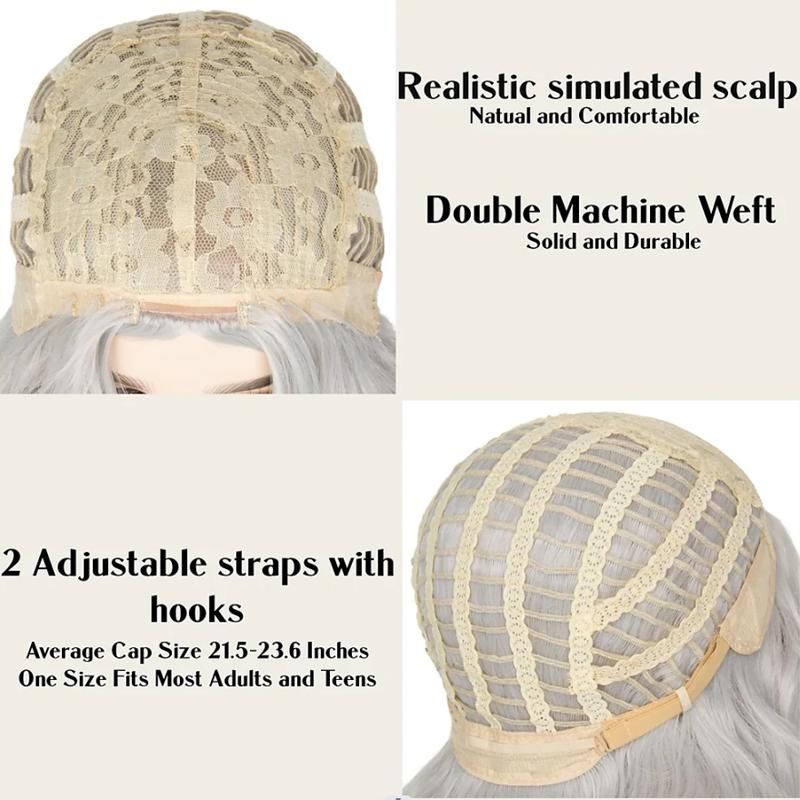 HAIRJOY Synthetic Hair Cosplay Wigs Silver Long Braided Costume Cosplay Queen Lolita Wig for Women
