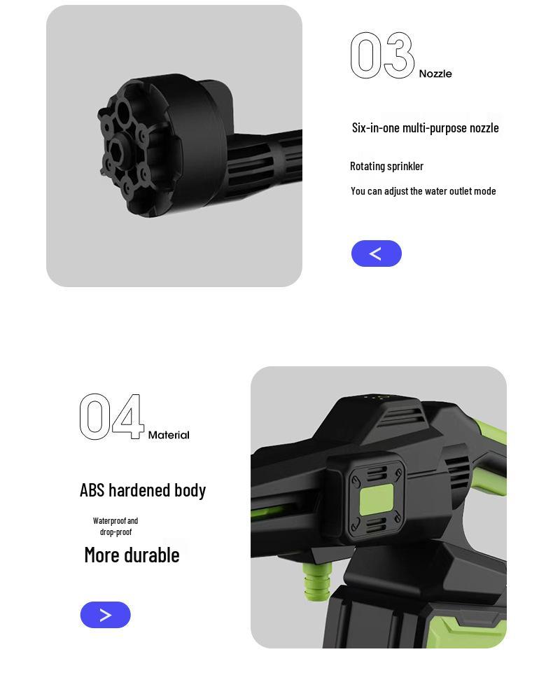 Rechargeable Portable High-Pressure Car Wash Gun with Lithium Battery